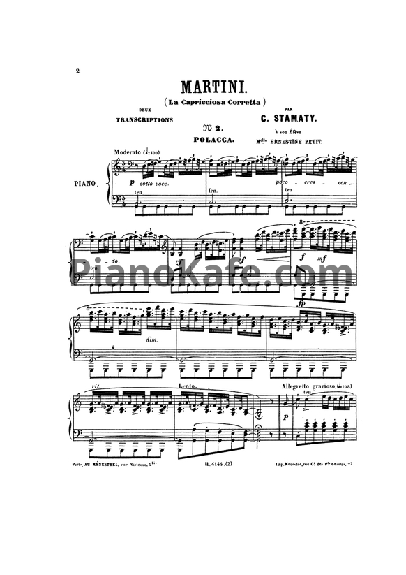 Ноты Камиль Стамати - Polacca (Op. 51) - PianoKafe.com