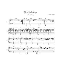 Ноты Charlie Puth - One call away - предпросмотр