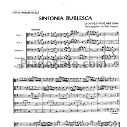Ноты Леопольд Моцарт - Симфония бурлеска соль мажор (Партитура) - предпросмотр