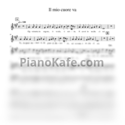 Ноты Sarah Brightman - Il mio cuore va (Вокальная партия) - предпросмотр