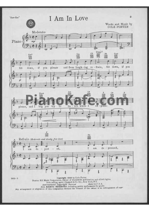 Ноты Cole Porter - I am in love - PianoKafe.com