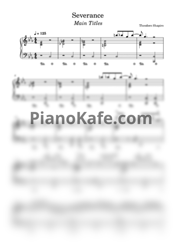 Ноты Theodore Shapiro - Severance (Main Titles) - PianoKafe.com
