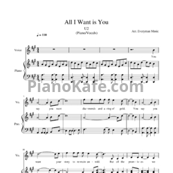 Ноты U2 - All I want is you - предпросмотр