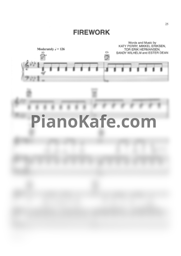 Ноты Katy Perry - Firework - PianoKafe.com