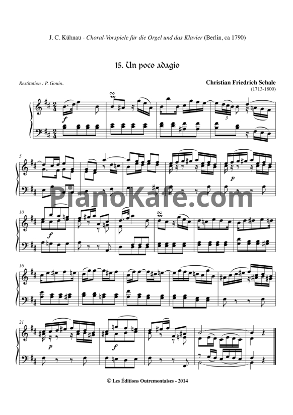 Ноты Кристиан Фридрих Шале - Un poco adagio си минор - PianoKafe.com