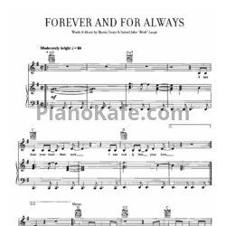 Ноты Shania Twain - Forever and for always - предпросмотр