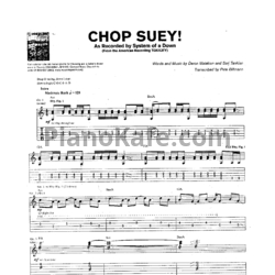 Ноты System of a Down - Chop suey - предпросмотр