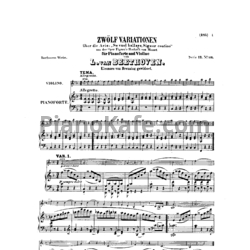 Ноты Л. В. Бетховен - 12 Вариаций для скрипки и фортепиано на тему Моцарта (WOO 40) - предпросмотр