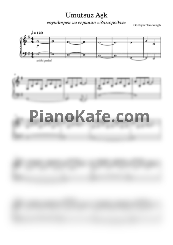Ноты Eda Güney - Umutsuz aşk - PianoKafe.com