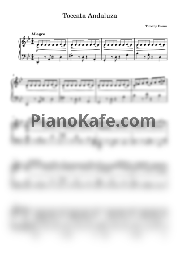 Ноты Timothy Brown - Андалузская токката (Toccata Andaluza) - PianoKafe.com