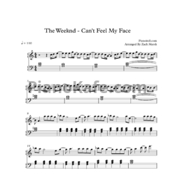 Ноты The Weeknd - Can't feel my face (Версия 2) - предпросмотр