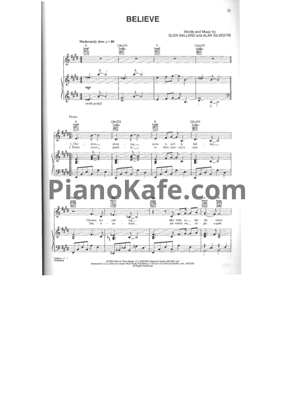 Ноты Josh Groban - Believe - PianoKafe.com