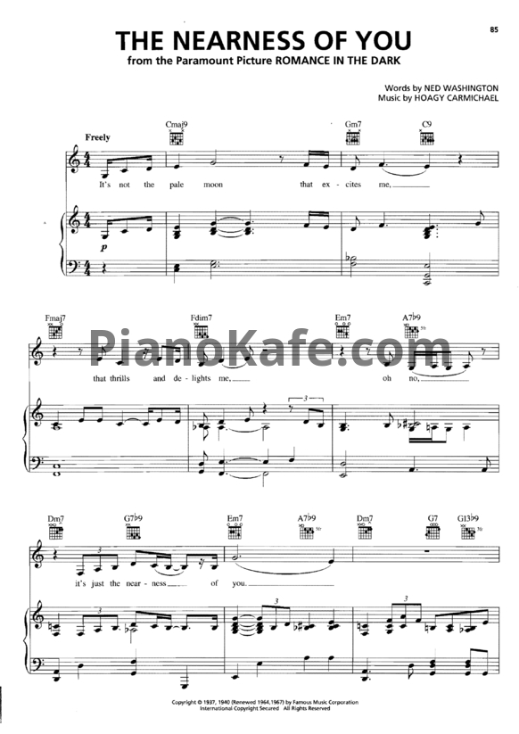 Ноты Norah Jones - The nearness of you - PianoKafe.com