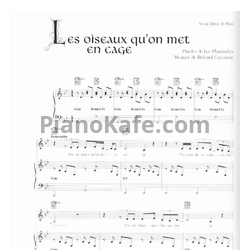 Ноты Riccardo Cocciante - Les oiseaux qu'on met en cage - предпросмотр