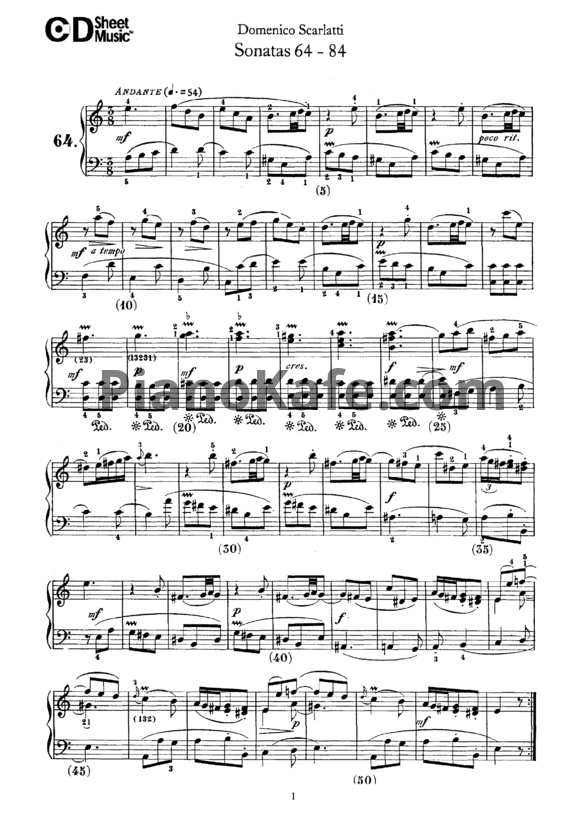 Ноты Д. Скарлатти - Сонаты 64-84 - PianoKafe.com