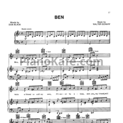 Ноты Michael Jackson - Ben - предпросмотр