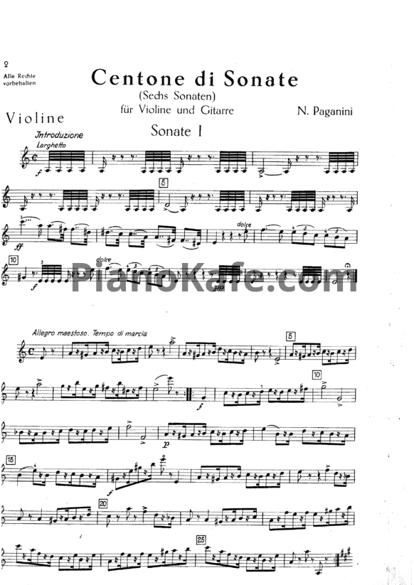 Ноты Никколо Паганини - 18 сонат для скрипки и гитары - PianoKafe.com