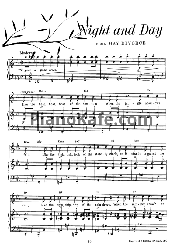 Ноты Cole Porter - Night and day - PianoKafe.com