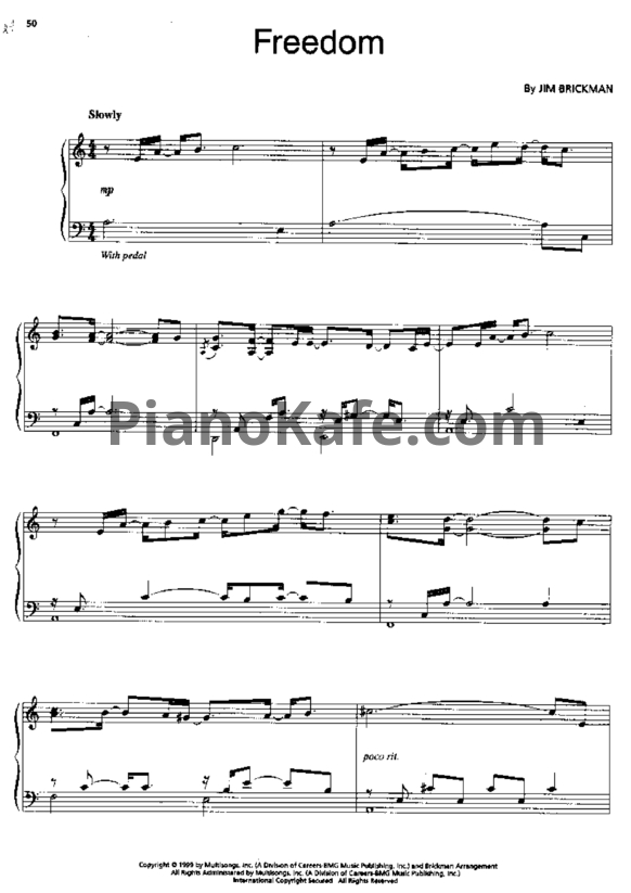 Ноты Jim Brickman - Freedom - PianoKafe.com