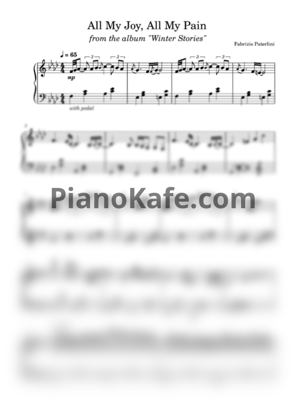 Ноты Fabrizio Paterlini - All my joy, all my pain - PianoKafe.com