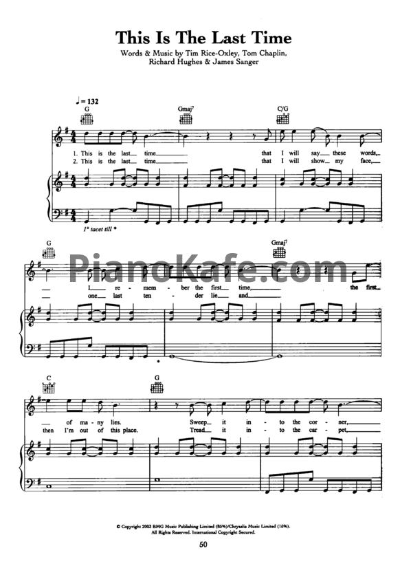 Ноты Keane - This is the last time - PianoKafe.com