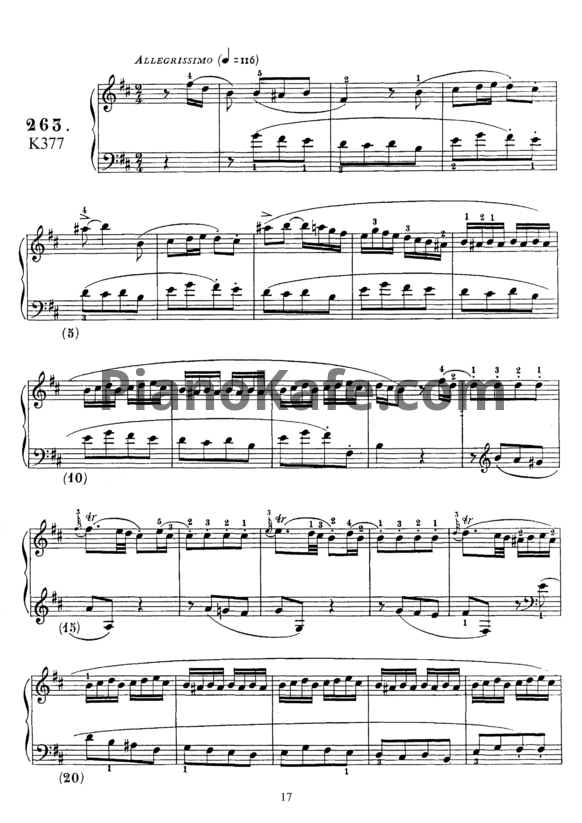 Ноты Д. Скарлатти - Соната K377 - PianoKafe.com