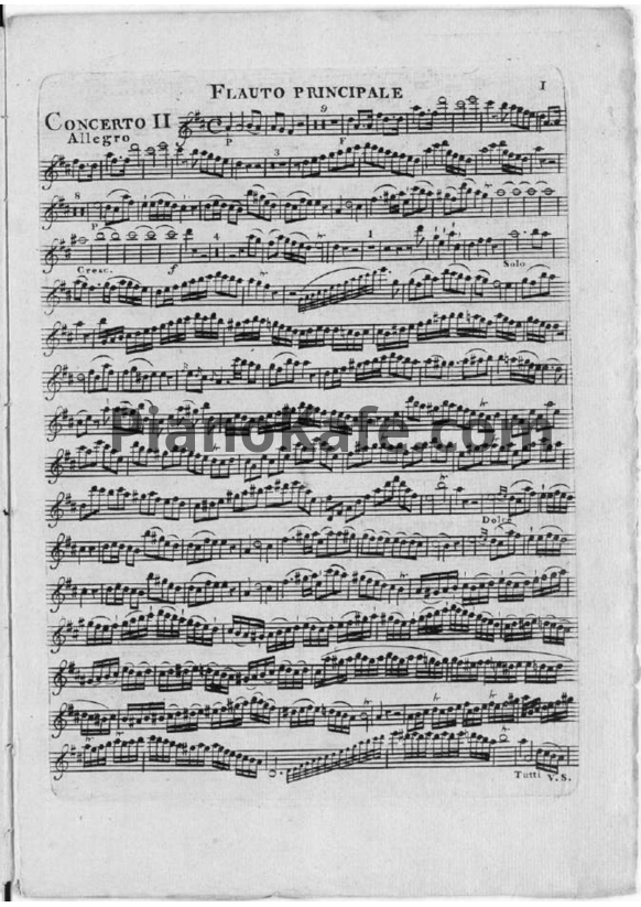Ноты Франсуа Девьен - Концерт для флейты с оркестром №2 ре мажор (Партии) - PianoKafe.com
