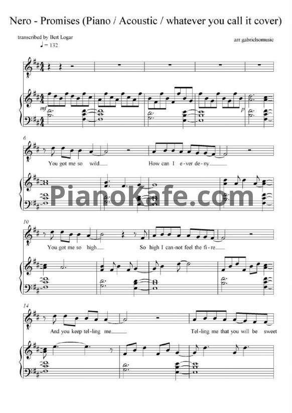 Ноты Nero - Promises - PianoKafe.com