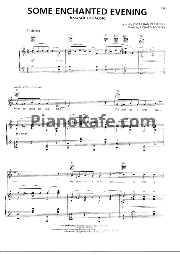 Ноты Richard Rodgers - Some enchanted evening - PianoKafe.com