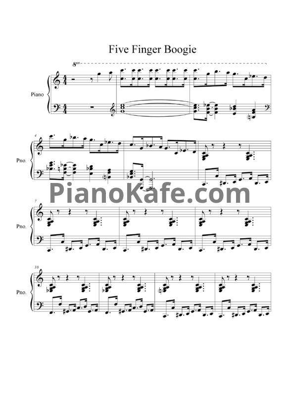 Ноты Winifred Atwell - Five finger boogie - PianoKafe.com