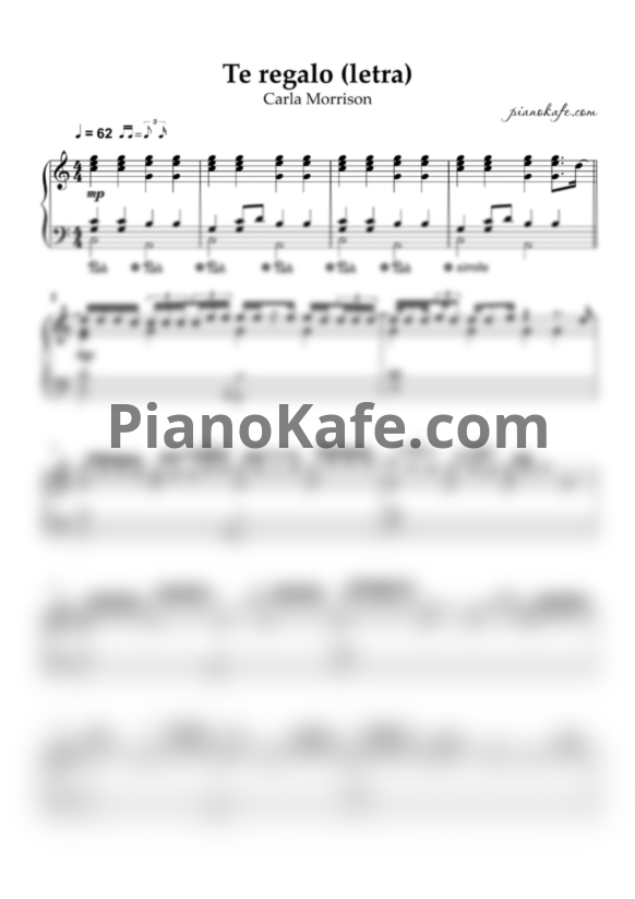 Ноты Carla Morrison - Te regalo (letra) - PianoKafe.com