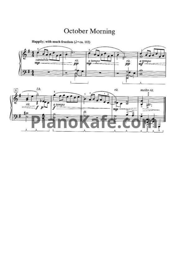 Ноты William Gillock - October morning - PianoKafe.com