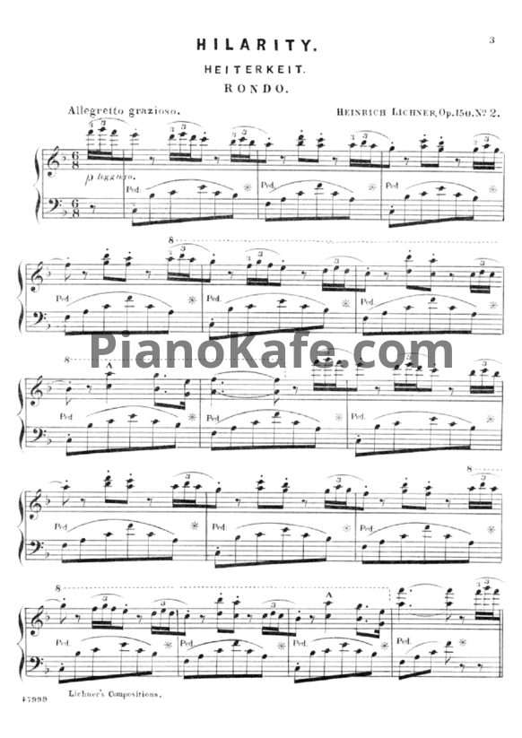 Ноты Генрих Лихнер - Frohsinn und Heiterkeit (Op. 150 №2) - PianoKafe.com