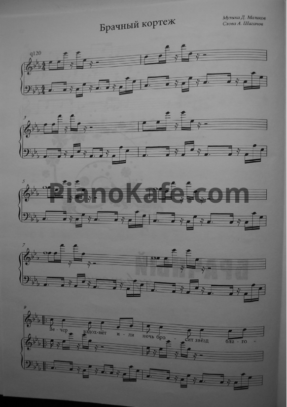 Ноты Дмитрий Маликов - Брачный кортеж - PianoKafe.com