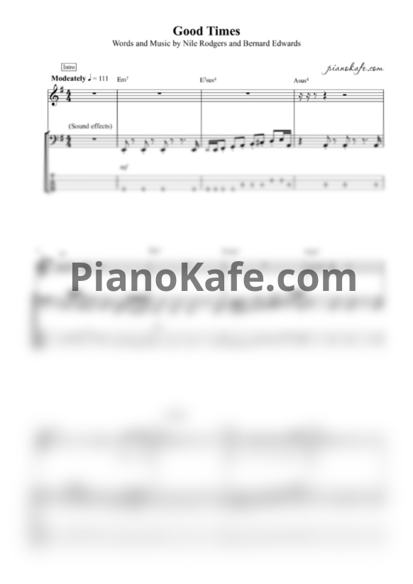 Ноты Chic - Good times - PianoKafe.com