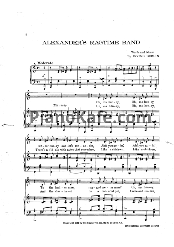 Ноты The Andrews Sisters - Alexander's ragtime band - PianoKafe.com