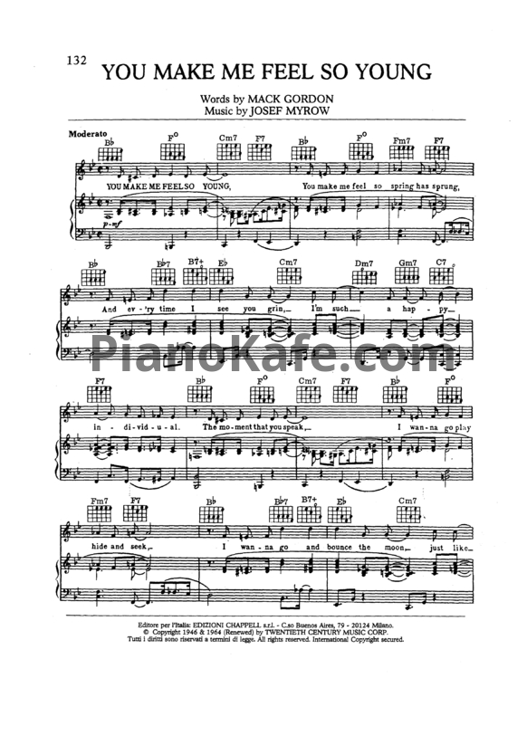 Ноты Frank Sinatra - You make me feel so young - PianoKafe.com