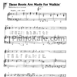 Ноты Nancy Sinatra - These boots are made for walking - предпросмотр