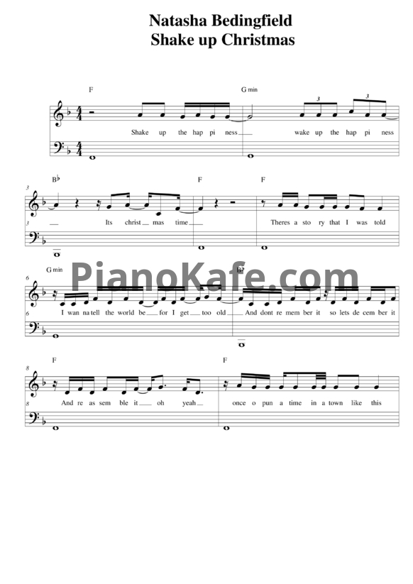 Ноты Natasha Bedingfield - Shake up Christmas - PianoKafe.com