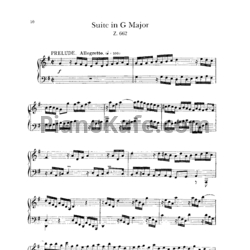 Ноты Генри Пёрселл - Сюита для клавесина № 3 соль мажор (Z 662) - предпросмотр