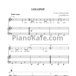 Ноты Mika - Lollipop - предпросмотр