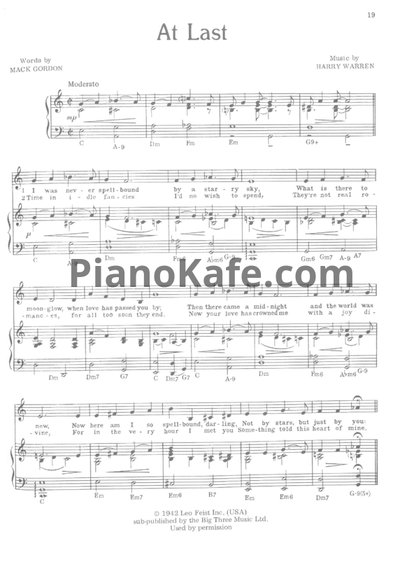 Ноты Glenn Miller - At last - PianoKafe.com