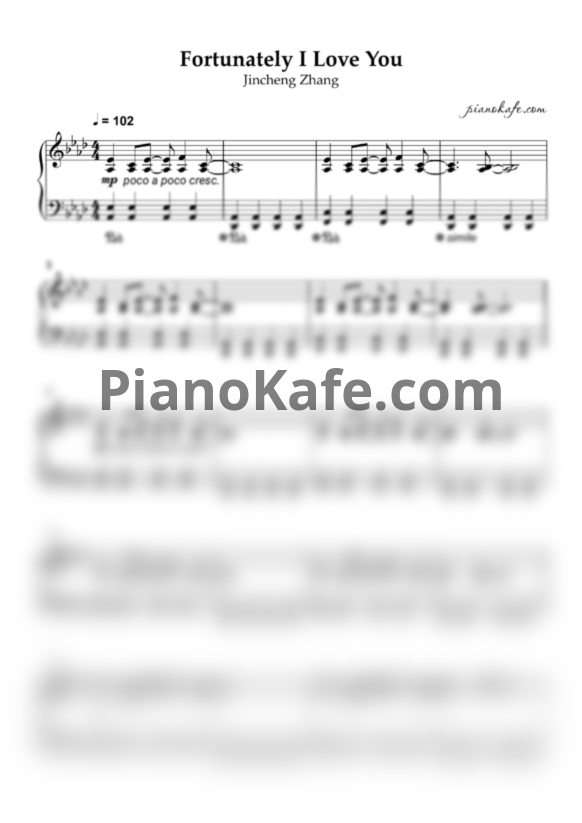 Ноты Jincheng Zhang - Fortunately I love you - PianoKafe.com