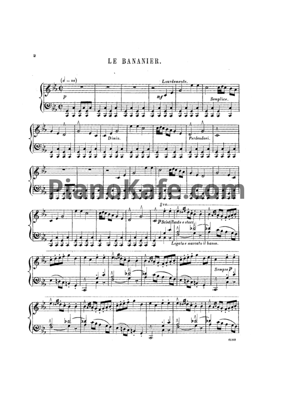 Ноты Луи Моро Готшалк - Le bananier (Op. 5) - PianoKafe.com