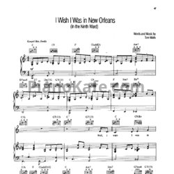 Ноты Tom Waits - I wish I was in New Orleans (In the ninth ward)