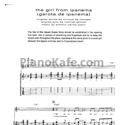 Ноты Antonio Carlos Jobim - The girl from Ipanema (Voice and Guitar tabs) - предпросмотр