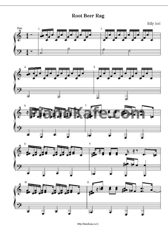 Ноты Billy Joel - Rootbeer Rag - PianoKafe.com