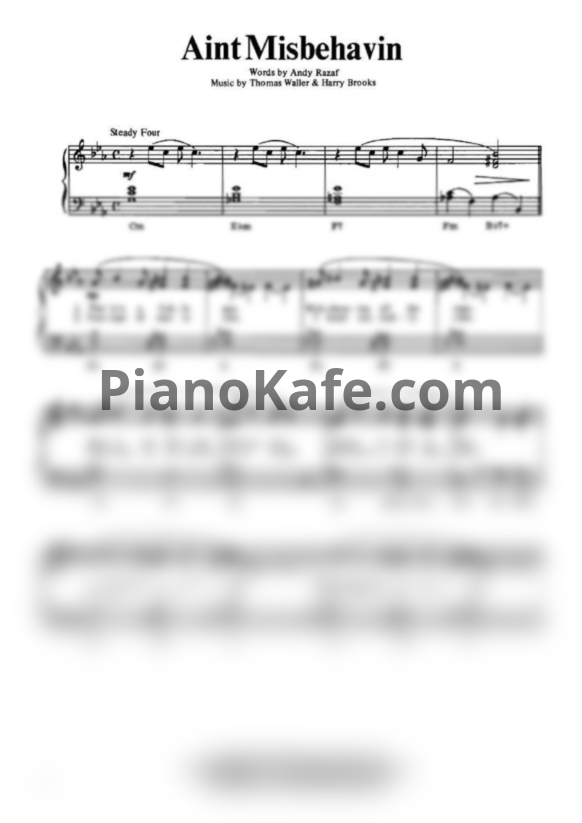 Ноты Louis Armstrong - Ain't misbehavin' - PianoKafe.com