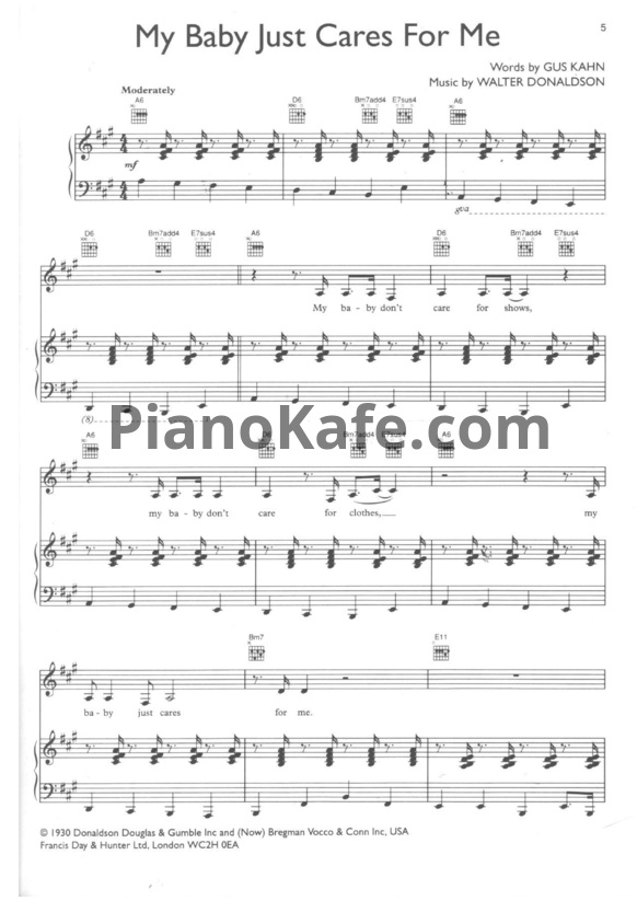 Ноты Nina Simone - My baby just cares for me (Версия 2) - PianoKafe.com