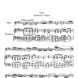 Ноты Георг Гендель - Соната ми мажор - предпросмотр